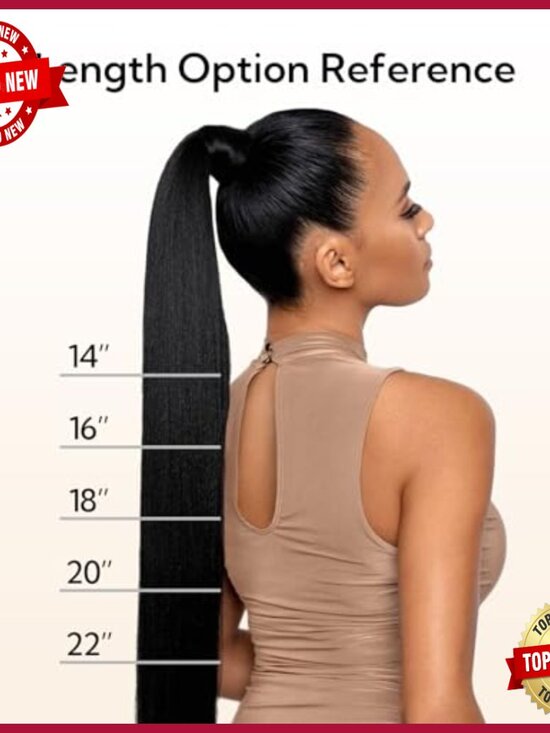 18 Inch Human Hair Ponytail Extension Clip In Wrap Around Hair Piece main image 7